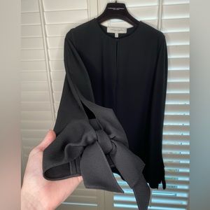 Carolina Herrera Keyhole Front Sleeve Tie Blouse